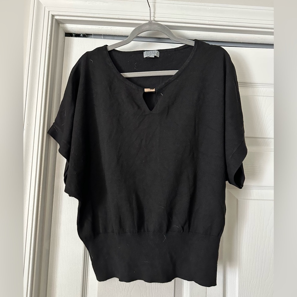 EUC Joseph A. black woven top